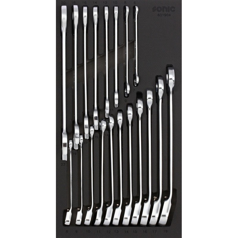 Nyckelsats Sonic Equipment 601904; 6-22 mm; 19 st.