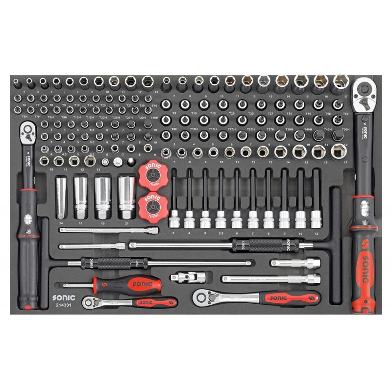 Verktygspaket Sonic Equipment 214301; 1/4''; 3/8''; 143 st.
