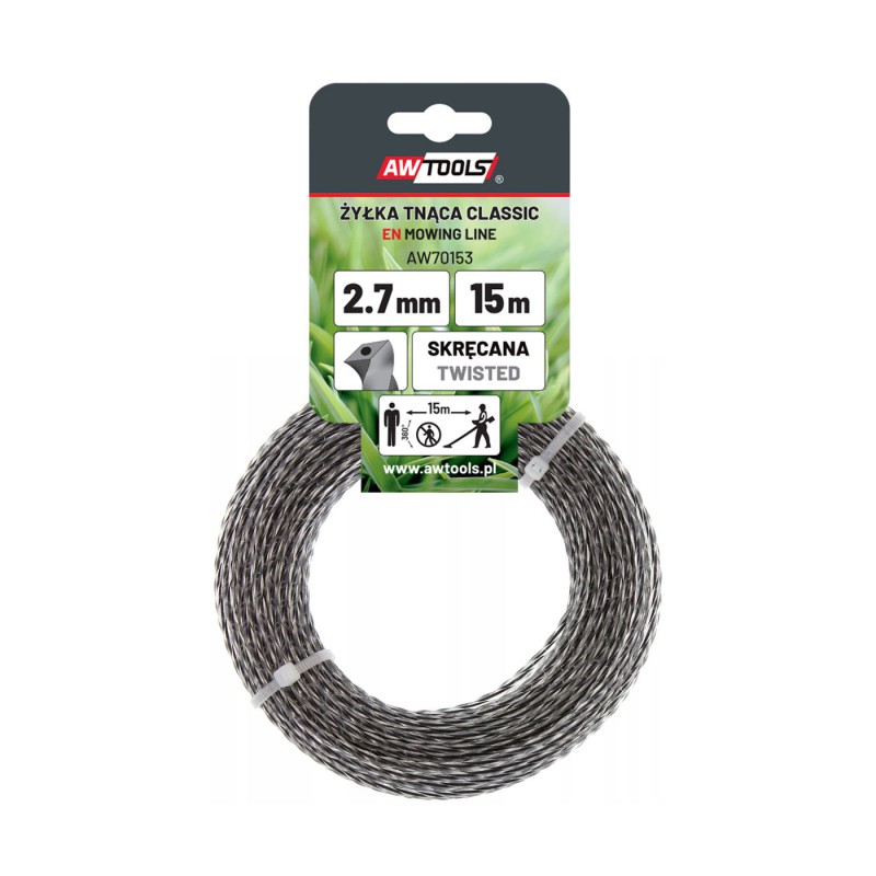 Trimmertråd AWTools AW70152; (2,4 mm/15 m)