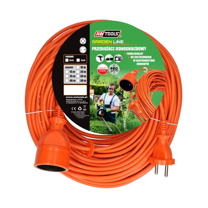 Förlängningssladd AWTools AW70201; 15 m orange