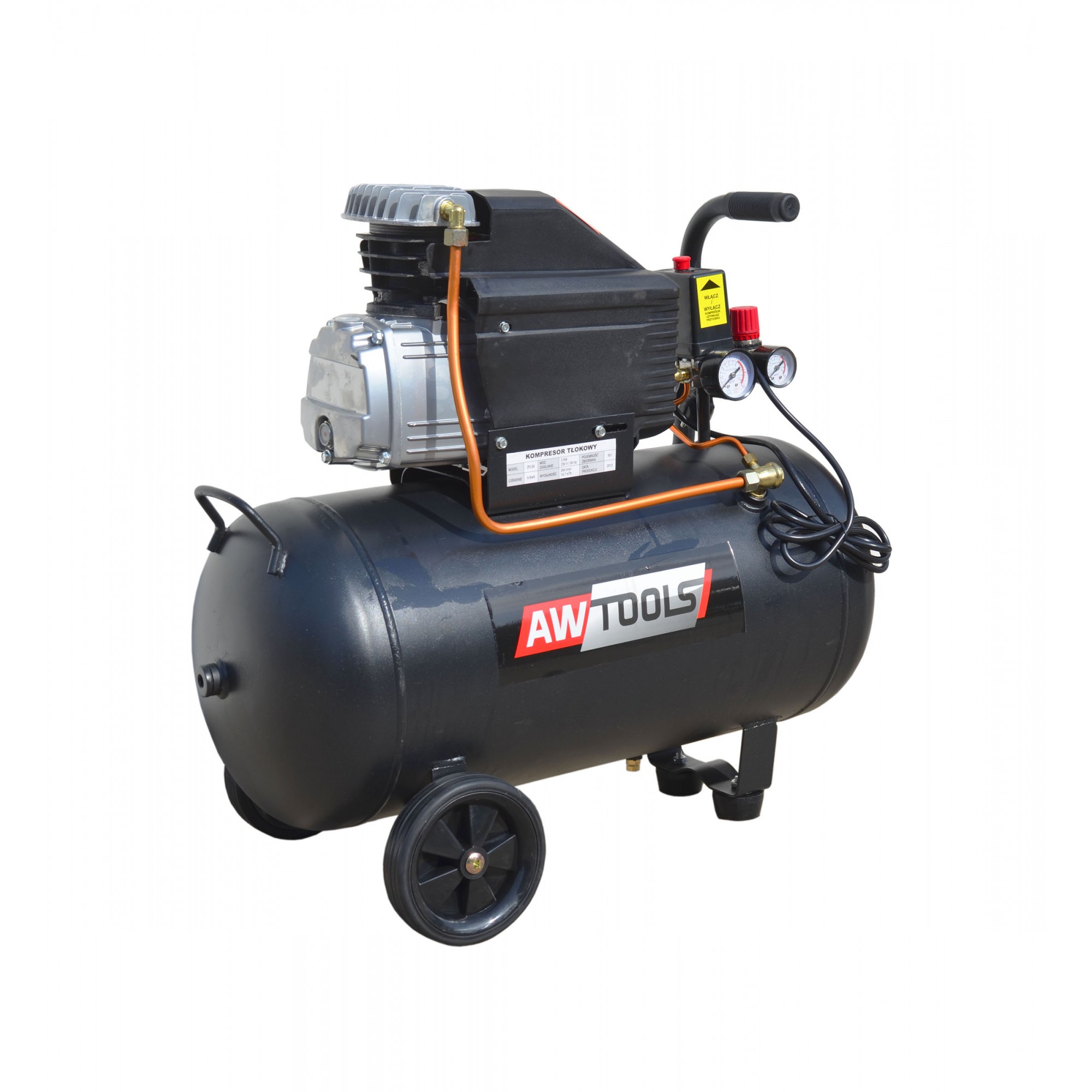 Oljesmord luftkompressor AWTools AW10000; 230 V; 1,5 kW; 8 bar; 24 l