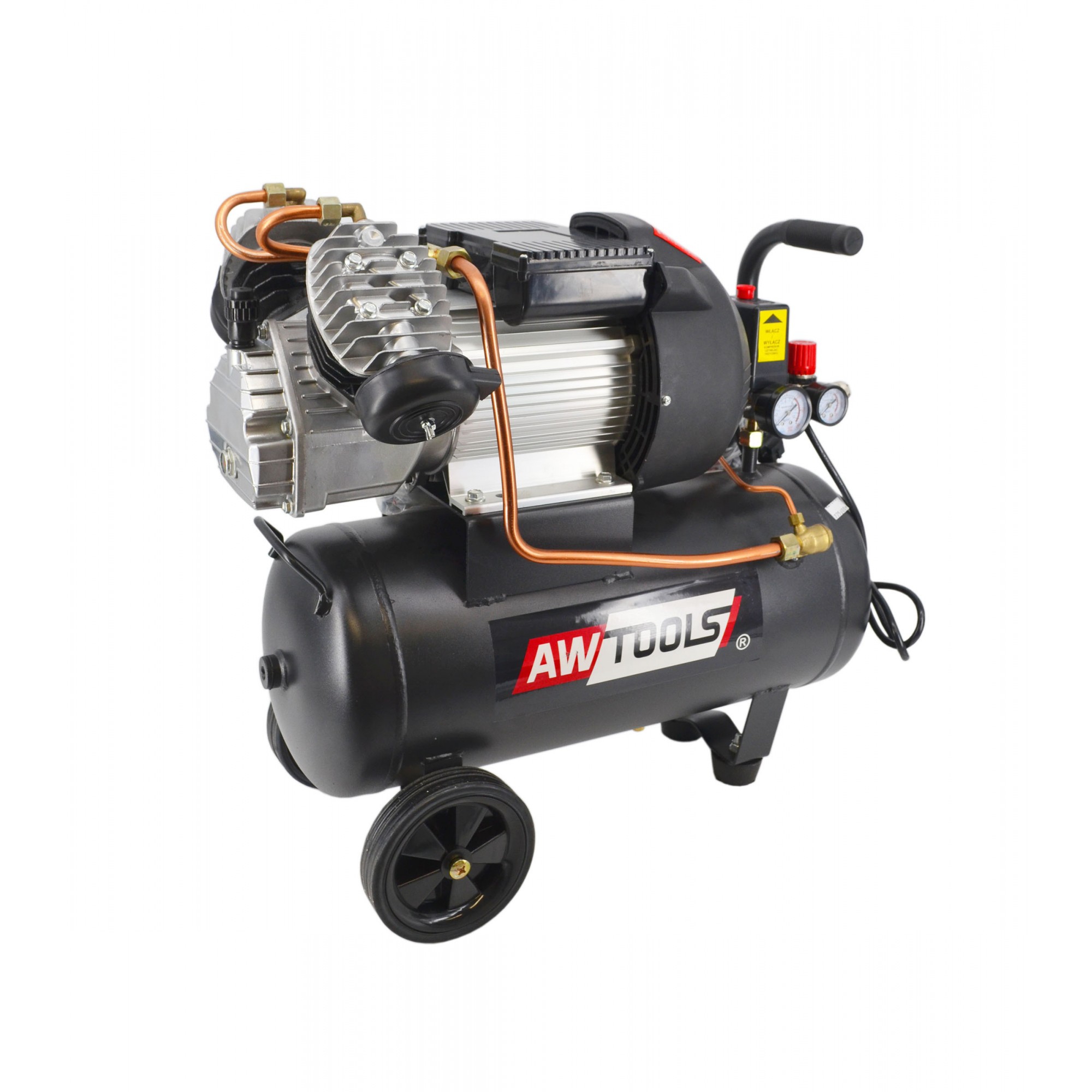 Oljesmord luftkompressor AWTools AW10003; 230 V; 2,2 kW; 8 bar; 50 l