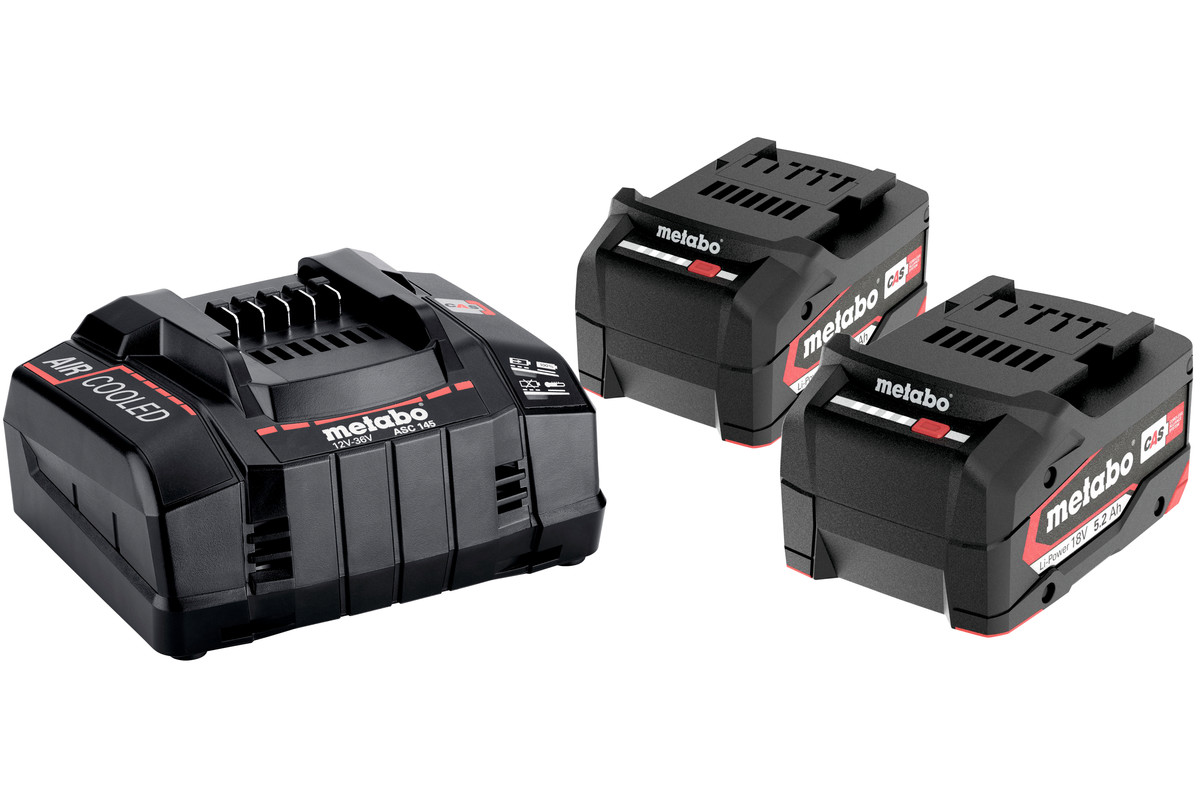 Tillbehörsset Metabo 18 V; 2x5,2 Ah  batt.