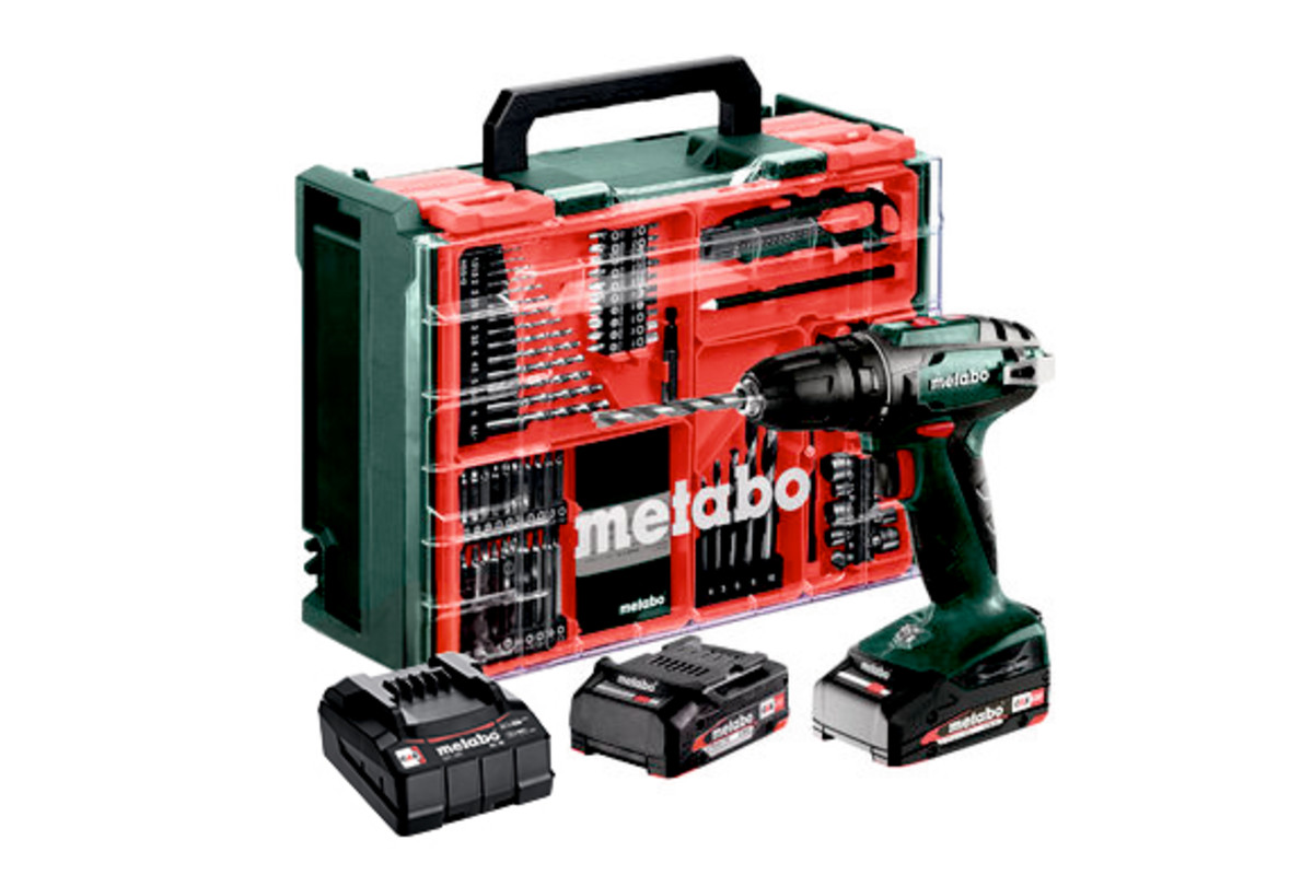 Skruvdragare/borr Metabo BS 18; 18 V; 2x2 Ah  batt. + tillbehör