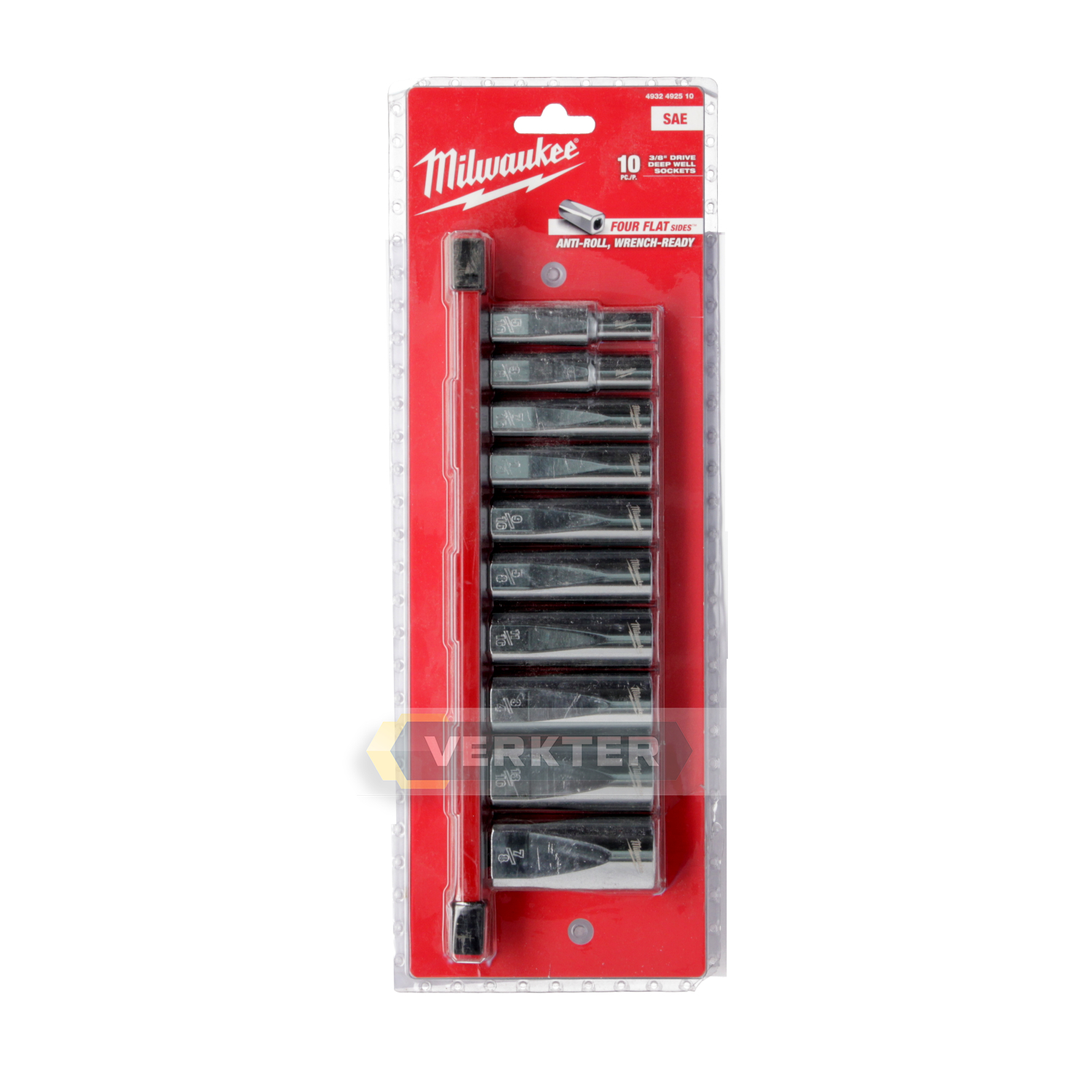 Hylsnyckelsats Milwaukee 4932492510; SAE; 3/8''; 10 st.