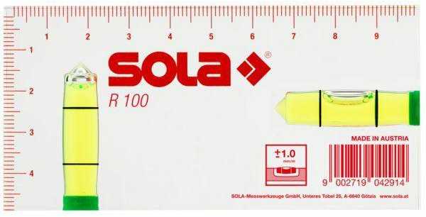 Vinkel-och lutningsmätare Sola R100; 100x50x15 mm