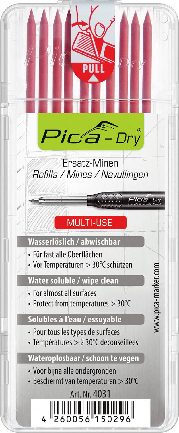 Kärna Pica Dry; 125 mm; 10 st.; röd