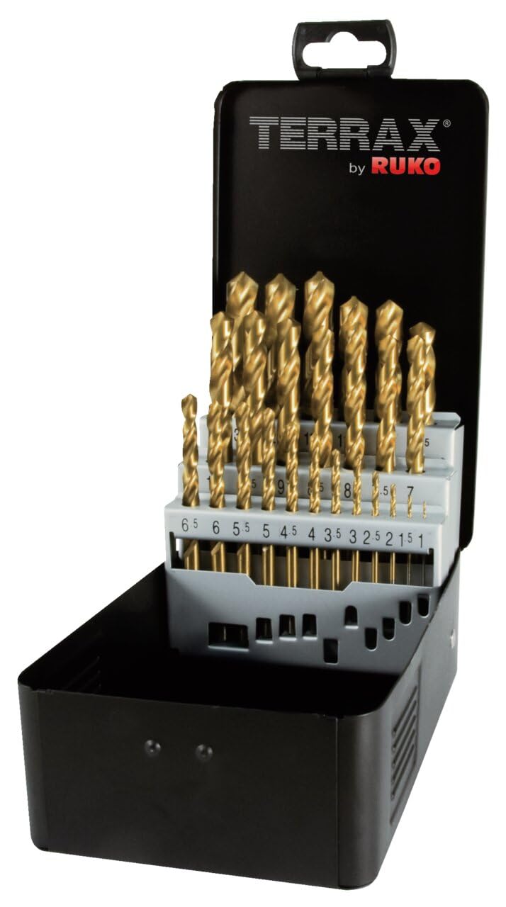 Borrsats för metall  Ruko A250215T; HSS Tin; 1-13 mm; 25 st.