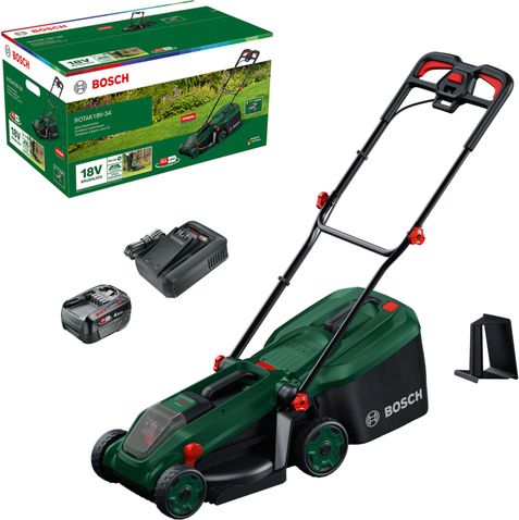 Batteridriven gräsklippare Bosch Rotak 18V-34; 18 V; 4 Ah; 34 cm