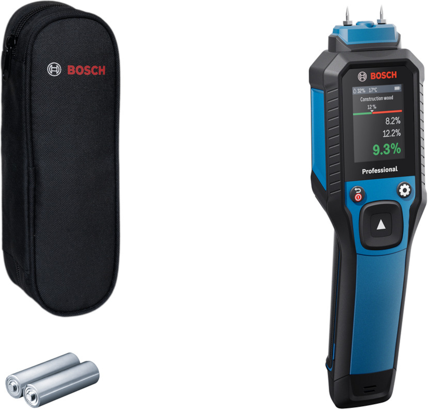 Fuktmätare Bosch GMP 2-15; 2x1,5 V; IP65