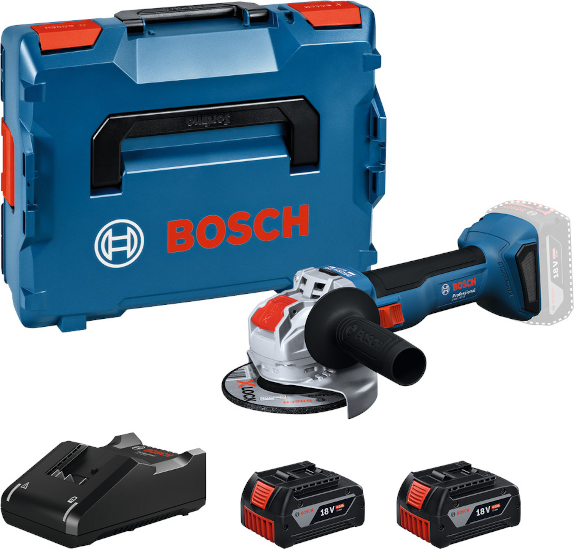 Vinkelslip Bosch GWX 18V-8; 125 mm; 2x4,0 Ah