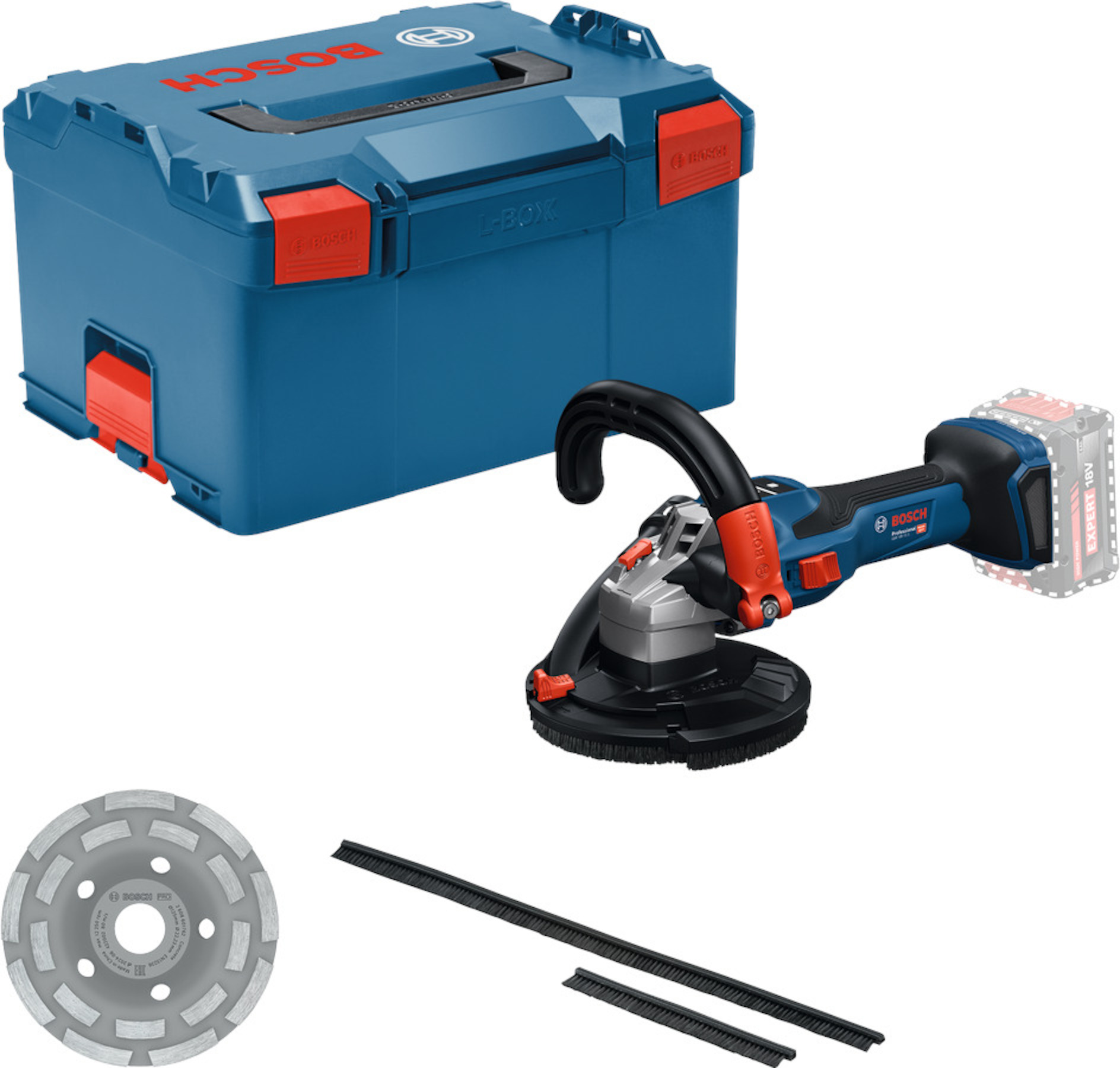 Betongslip Bosch GBR 18V-15 S; 18 V; 125 mm (utan batteri och laddare)