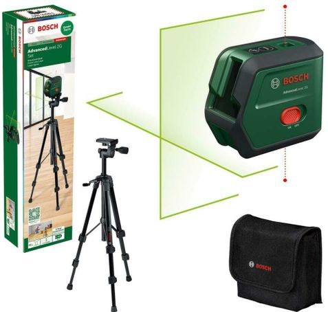 Korslinjelaser Bosch AdvancedLevel 2G Med stativ