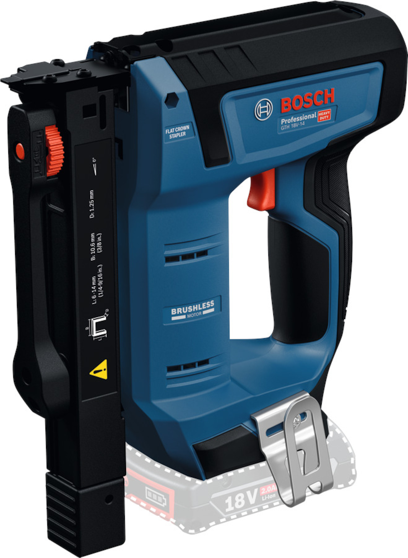 Batteridriven häftpistol Bosch GTH 18V-14; 18 V (utan batteri och laddare)