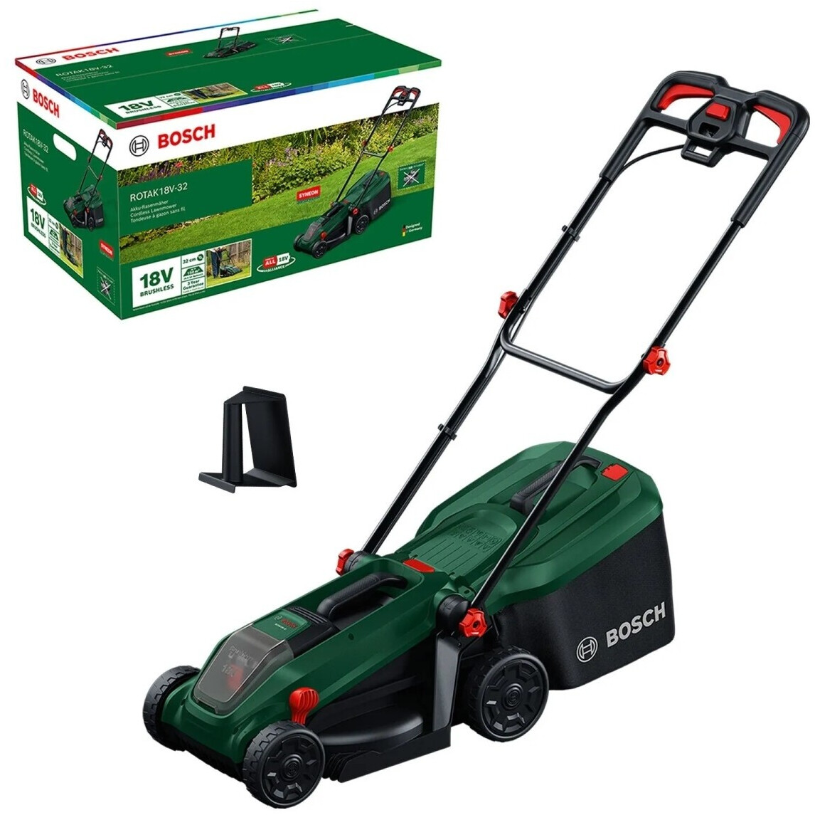 Batteridriven gräsklippare Bosch Rotak 18V-32; 18 V; 32 cm (utan batteri och laddare)