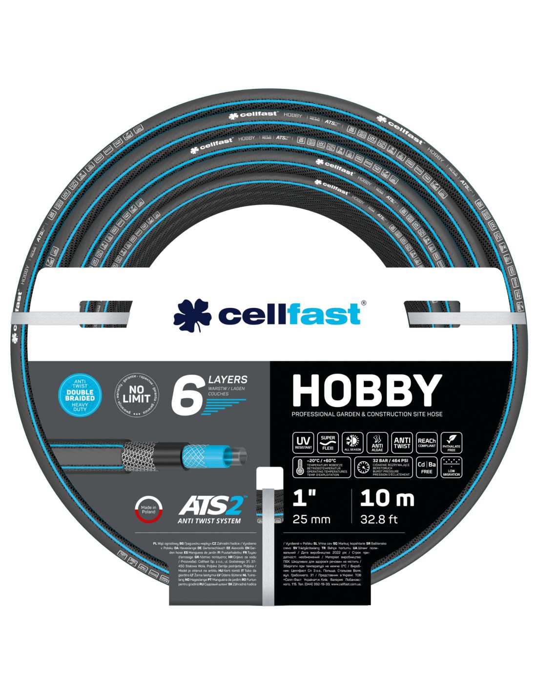 Vattenslang Cellfast HOBBY ATS2™; 1''; 10 m