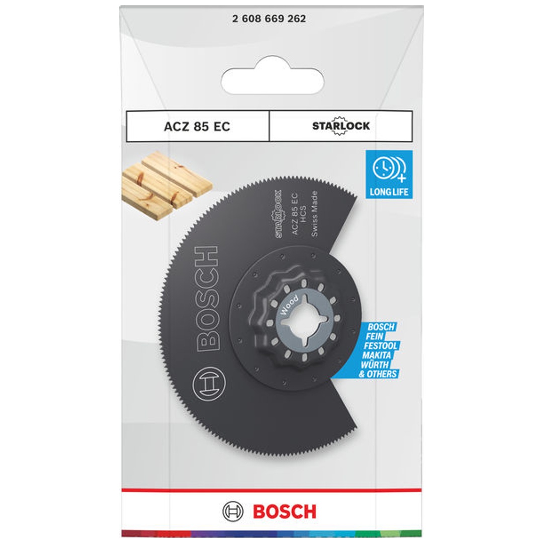 Halvrund segmentsågklinga Bosch Starlock ACZ 85 EC; 85 mm