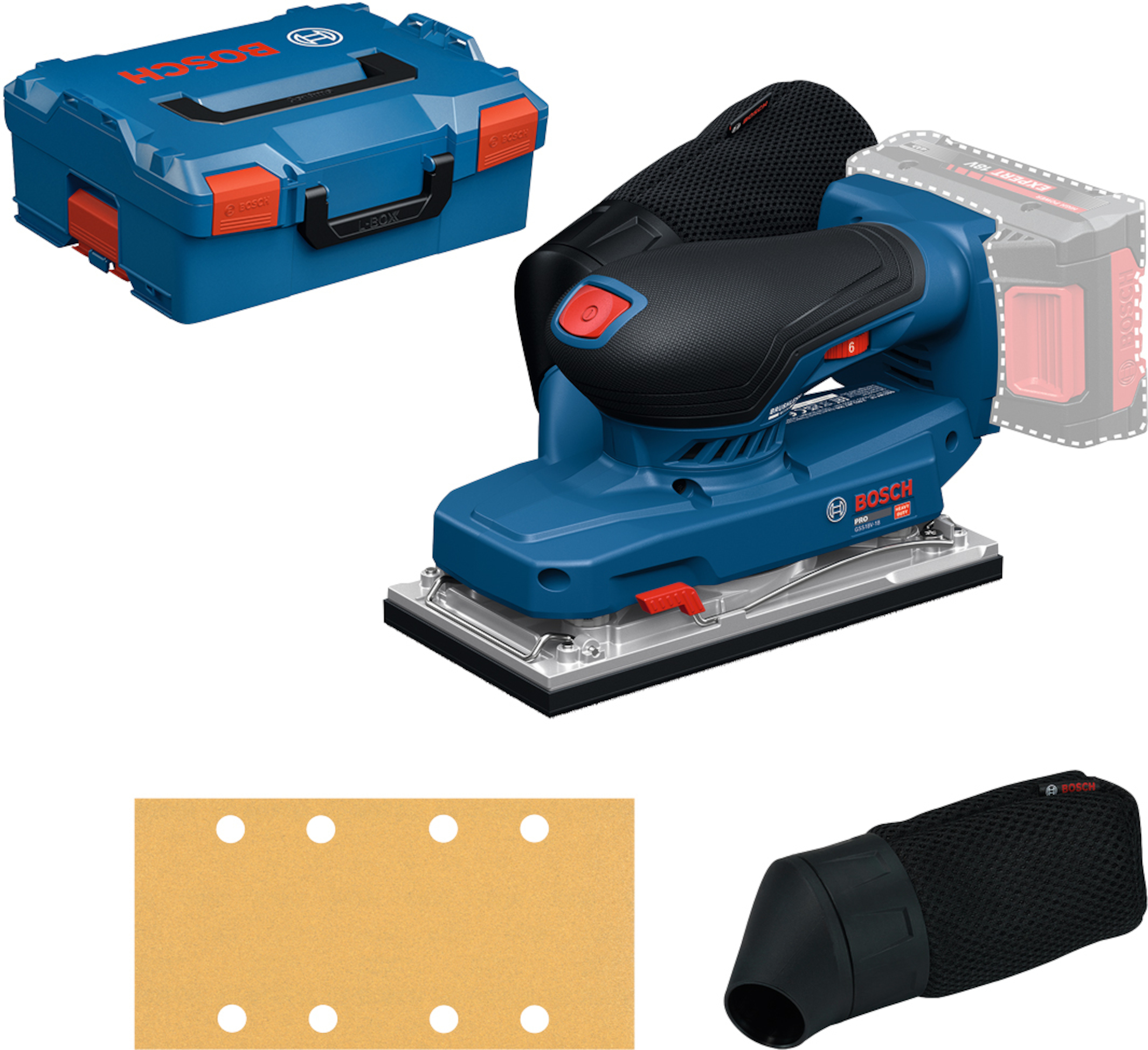 Excenterslip Bosch PRO GSS18V-18; 18 V (utan batteri och laddare)