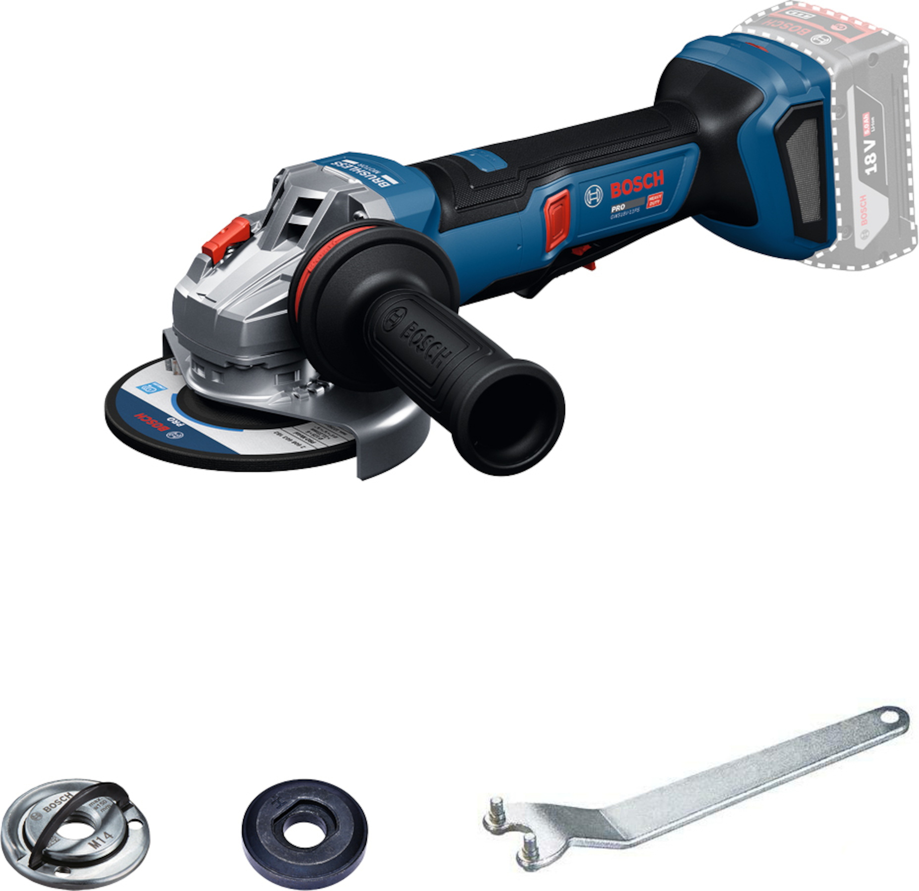 Vinkelslip Bosch GWS18V-11PS; 18 V; 125 mm (utan batteri och laddare)