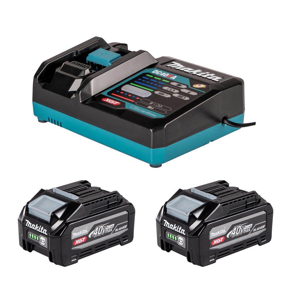 Batteri Makita XGT; 2 x 4,0 Ah; 2 st. + laddare DC40RA