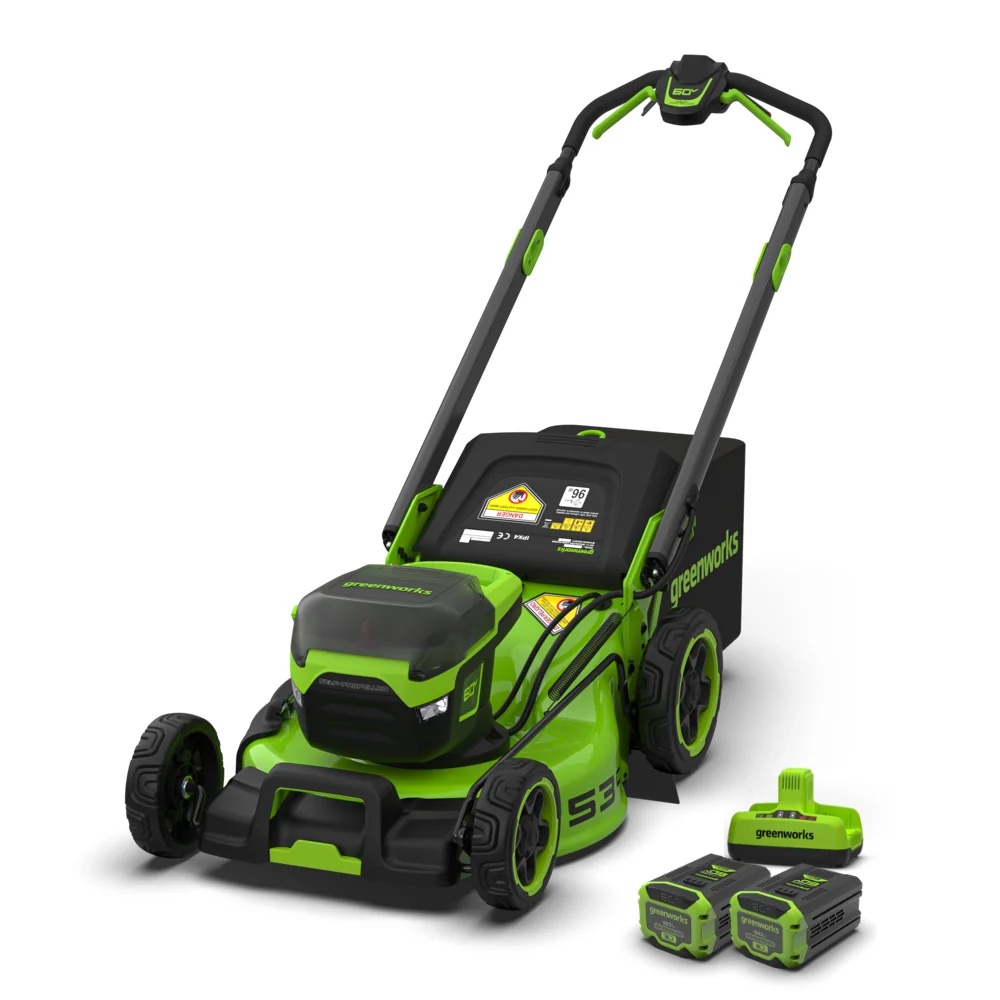Batteridriven gräsklippare självgående Greenworks LM5306SA2; 60 V; 2x5,0 Ah batt.