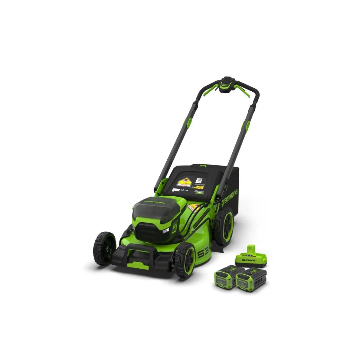Batteridriven gräsklippare självgående Greenworks LM5104SA38Ah; 40 V; 2x5,0 Ah batterier + 8,0 Ah batteri