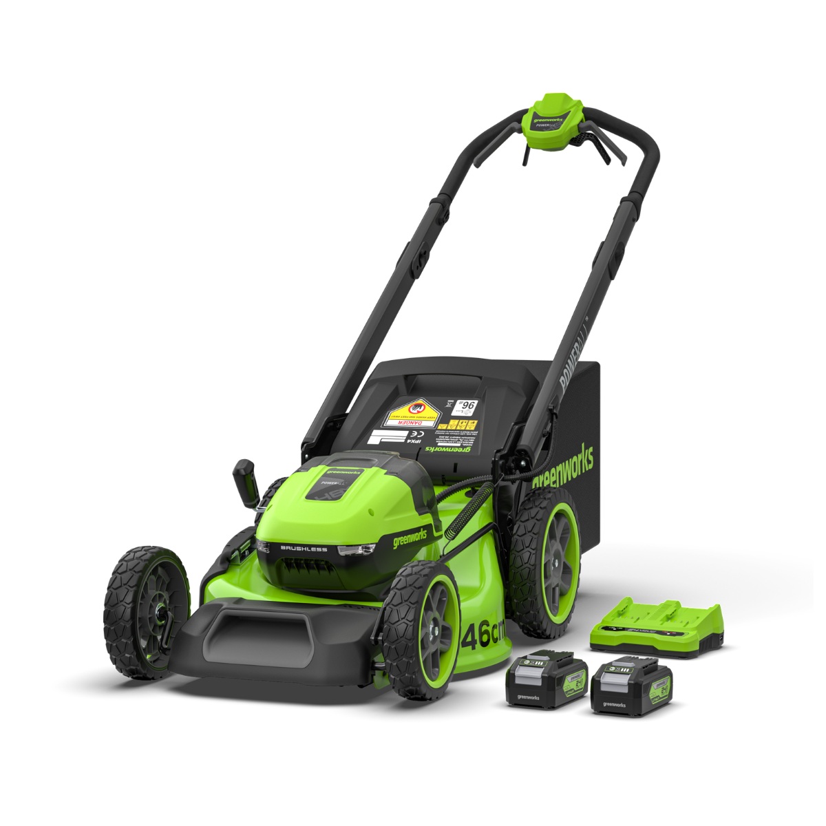 Batteridriven gräsklippare självgående Greenworks MO48L424-018Ah; 48 V; 2x4,0 Ah batterier + 8,0 Ah batteri
