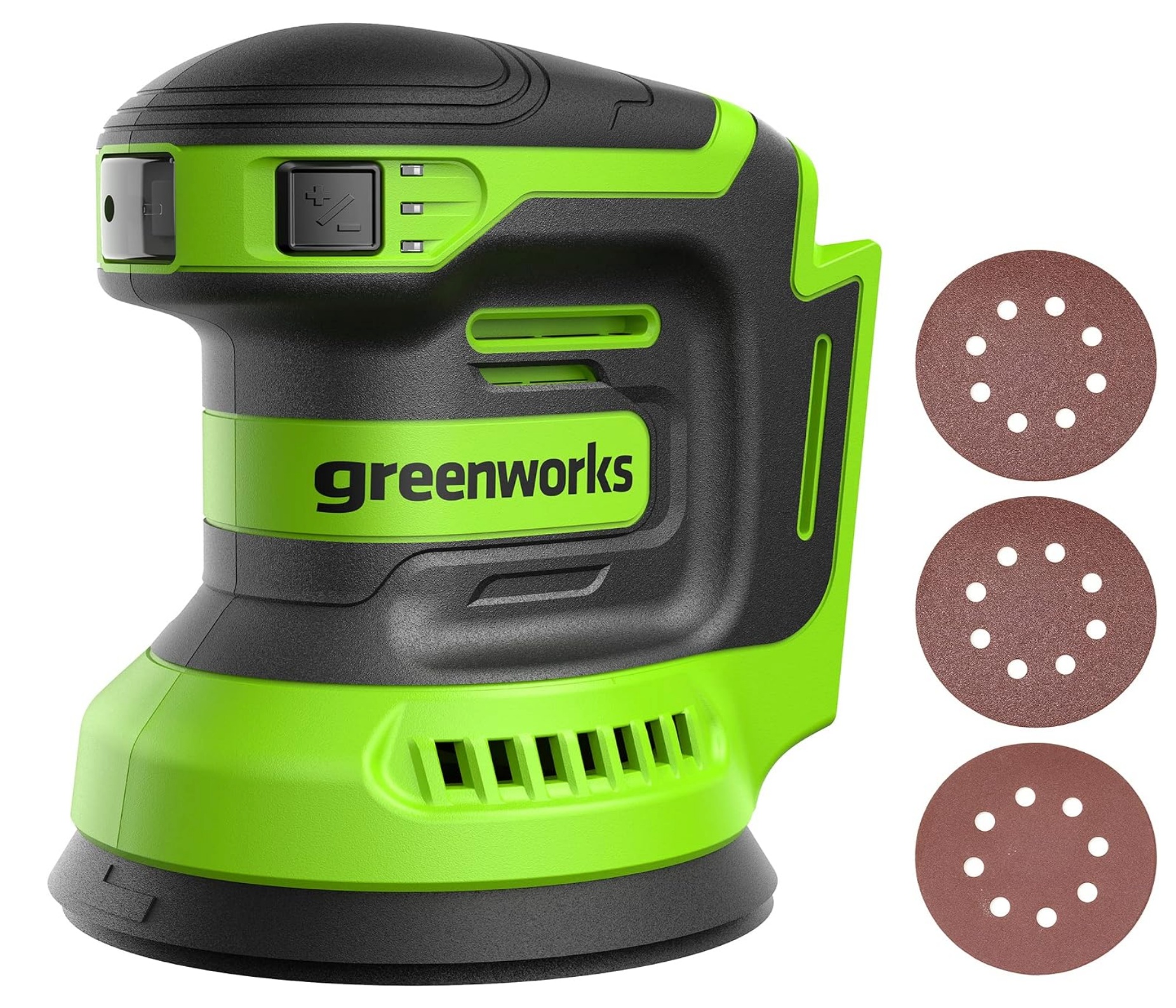 Excenterslip Greenworks G24ORBSND; 24 V; 125 mm (utan batteri och laddare)