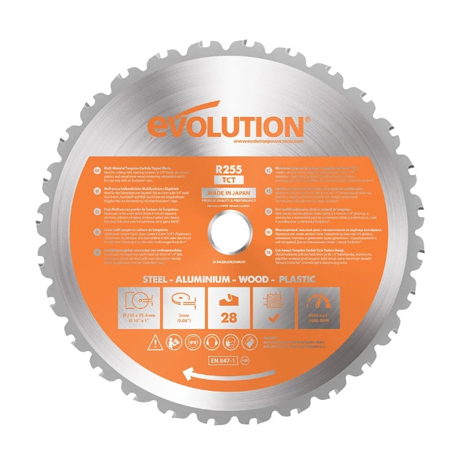 Sågklinga Evolution EVO-255-MULTI; 255x25,4 mm; Z28