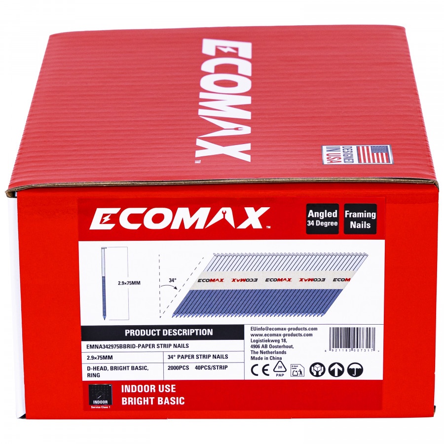 Spik Ecomax EMNA342975BBRID; 34°; 75x2,9 mm; 2000 st.