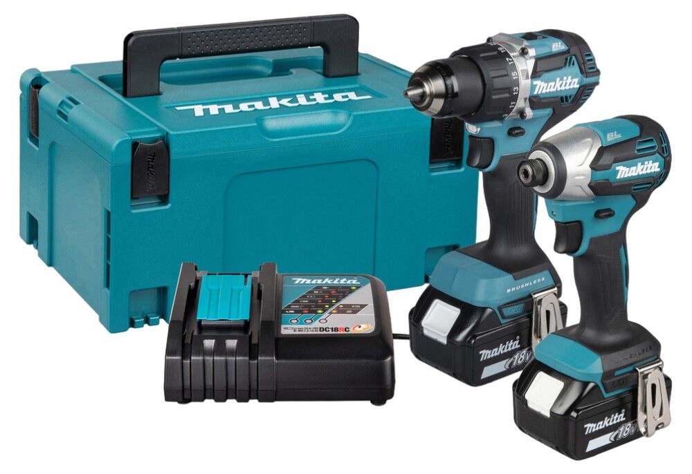 Verktygspaket Makita DLX2576TJ; (DDF484+DTD158); 18 V; 2x5,0 Ah batt.