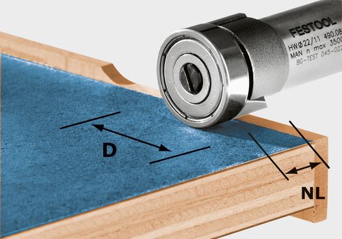 Kantfräs Festool HW/KLS D22/8-OFK; 22 mm med kullager