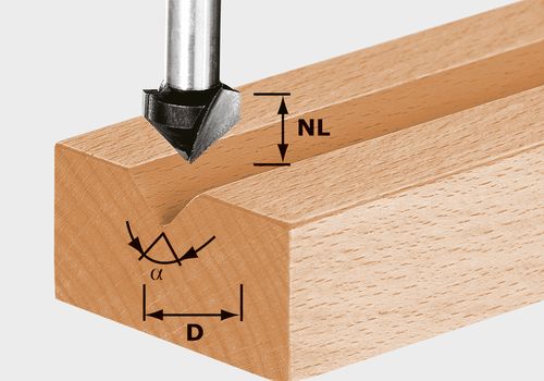V-notfräs Festool; HW; 7/50 mm
