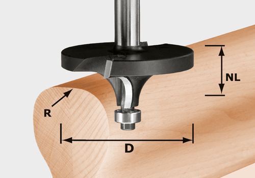 Avrundningsfräs Festool 16/26/76 mm med kullager