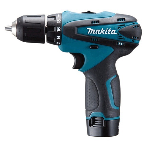 Skruvdragare/borr Makita DF330DWE; 10,8 V; 2x1,3 Ah batt.