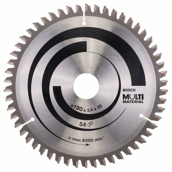 Sågklinga för trä Bosch MULTI MATERIAL; 190x2,4x30,0 mm; Z54; -5°
