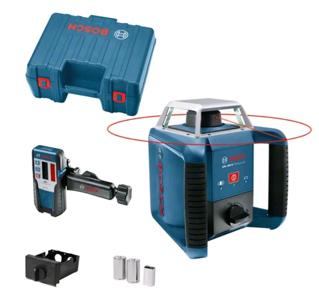 Rotationslaser Bosch GRL 400 H + lasermottagare LR 1   