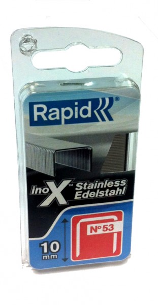 Häftklammer  Rapid; 11,4x10 mm; 1080 styck; typ 53; rostfritt stål