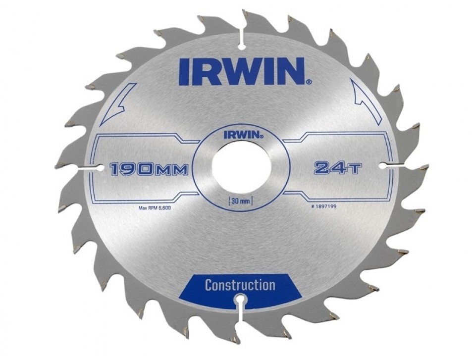 Sågklinga för trä Irwin; 190x2,5x30,0 mm; Z24