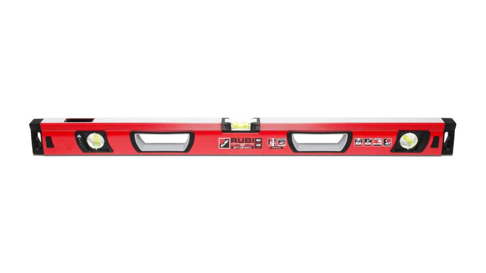 Vinkel-och lutningsmätare Rubi Level Antishock; 80 cm