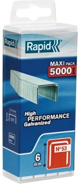 Häftklammer  Rapid; 11,4x6 mm; 5000 st.; typ 53