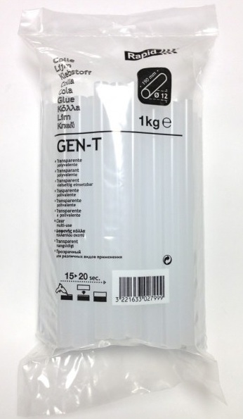 Limstift Rapid GEN-T; 12x190 mm; 1 kg; genomskinlig