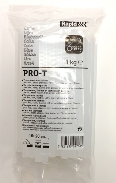 Limstift Rapid PRO-T; 12x190 mm; 1 kg; genomskinlig