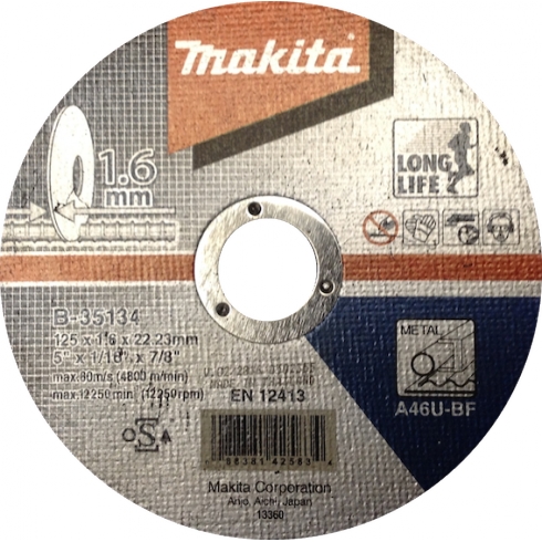 Kapskiva Makita B-35134; 125x1,6 mm för metall