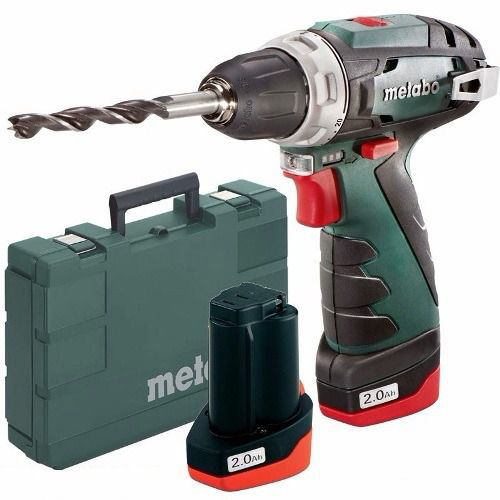 Skruvdragare/borr Metabo PowerMaxx BS; 12 V; 2x2,0 Ah batt.