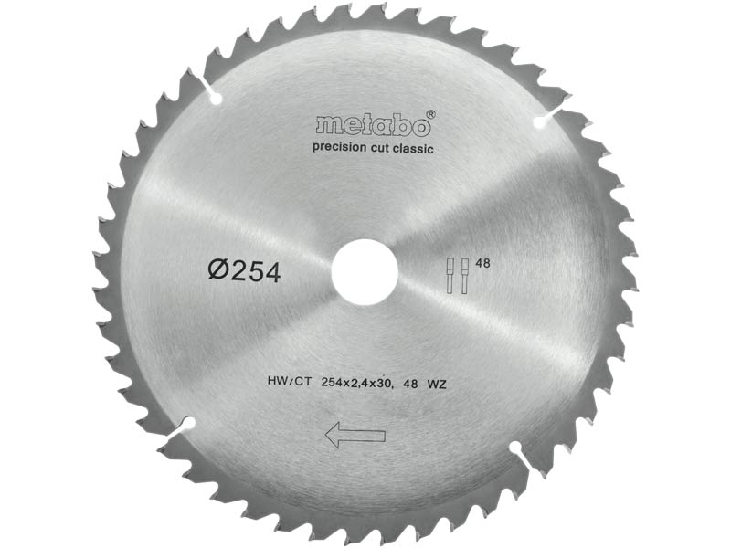 Sågklinga för trä Metabo Classic; 254x2,4x30,0 mm; Z48; -5°