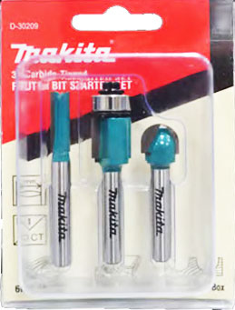 Fräs borrset Makita; 3 st.