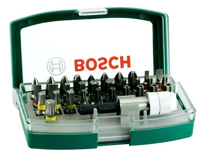 Bitssats för skruvmejsel Bosch Promoline Colored; 32 st.