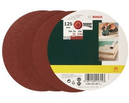 Slippapper 125 mm; K80-K240; 25 st.