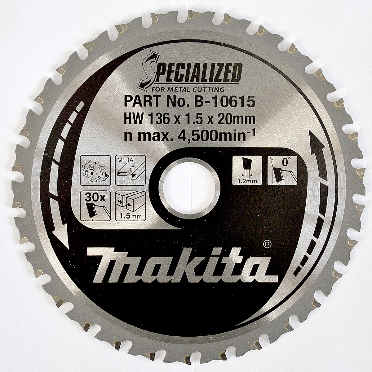 Sågklinga för metall Makita; 136x1,5x20,0 mm; Z30; 0°